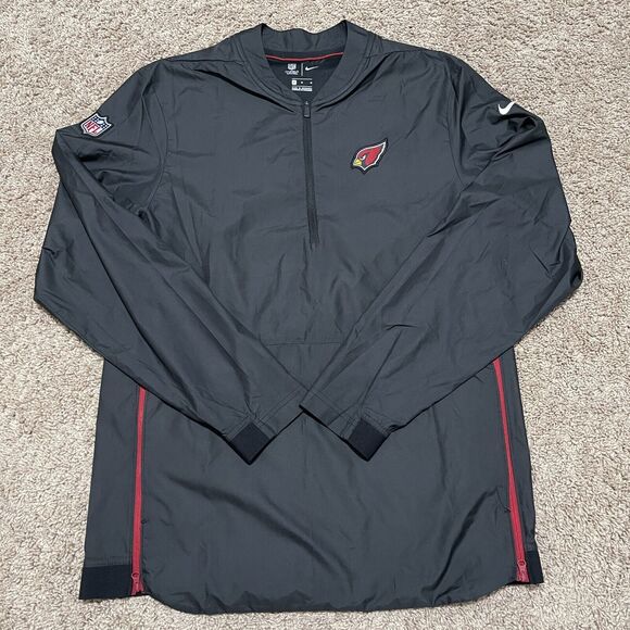 Arizona Cardinals Jacket Mens Medium Black Nike NFL Windbreaker OnField Sideline - Picture 1 of 14
